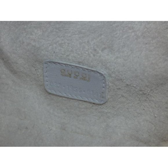 Gucci Vintage White Leather Satchel Train Case Cosmetic Case - Picture 8 of 12